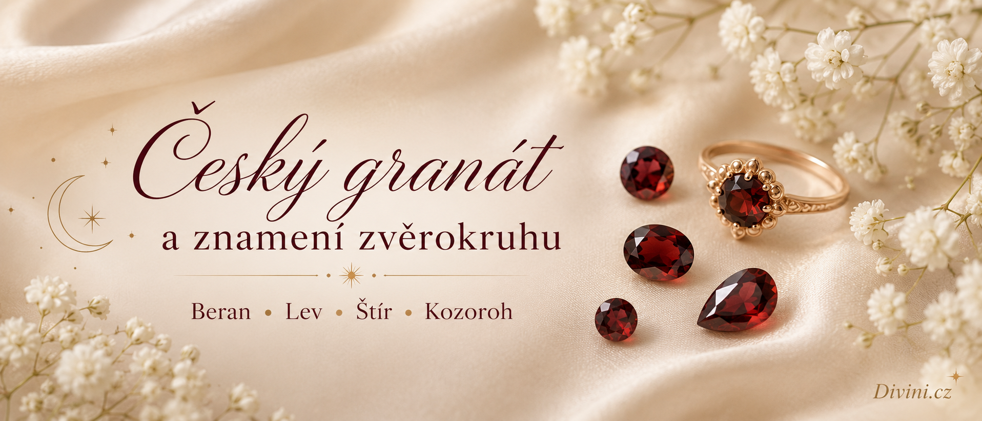 Český granát a znamení zvěrokruhu – symbolika granátu pro Berana, Lva, Štíra a Kozoroha