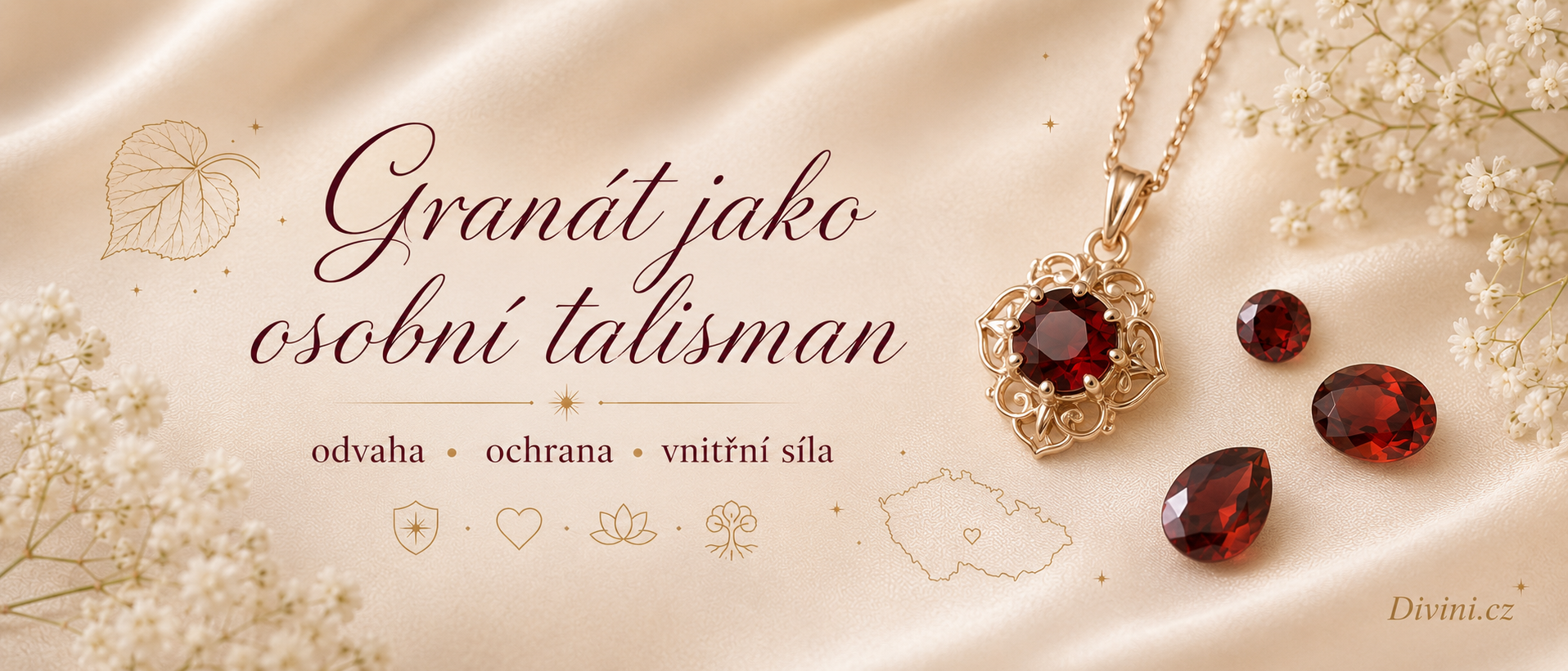 Český granát jako osobní talisman se symbolikou síly a vášně