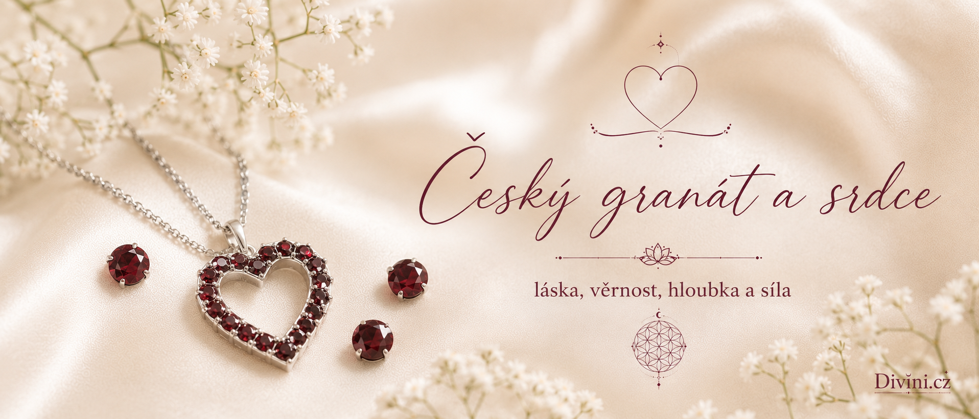 Český granát jako symbol srdce, lásky a vnitřní síly