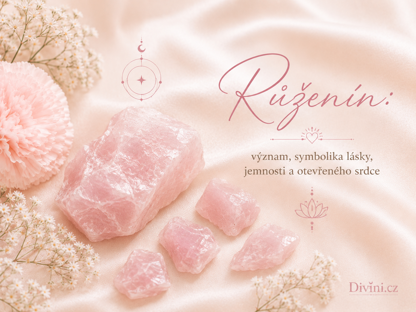Růženín jako symbol lásky, jemnosti a otevřeného srdce