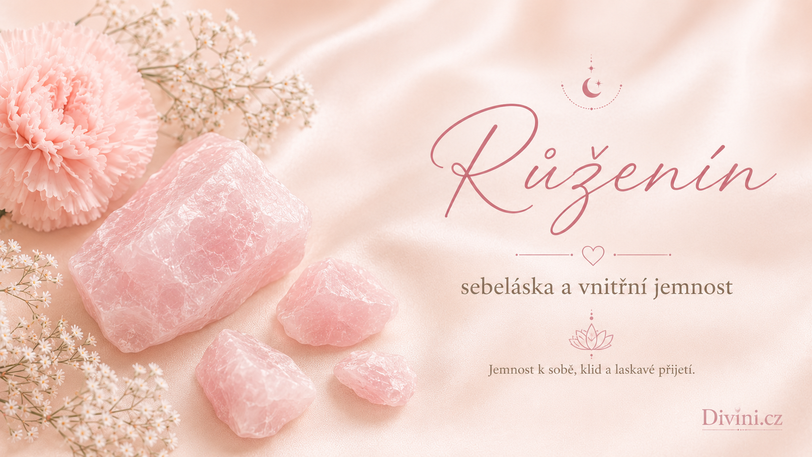 Růženín jako symbol sebelásky, jemnosti a vnitřního klidu