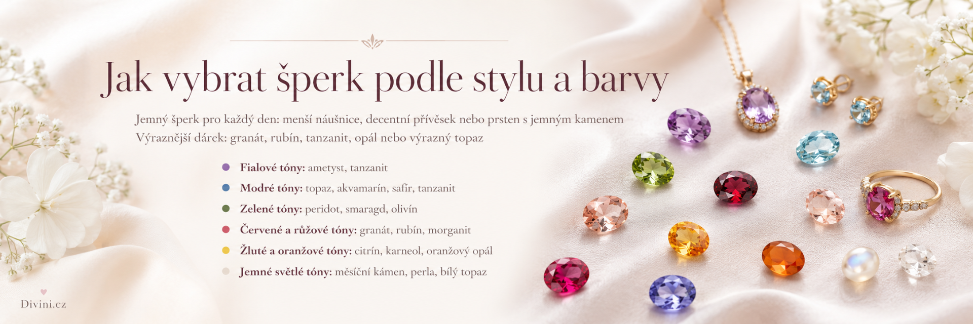 Jak vybrat šperk podle stylu a barvy přírodního kamene