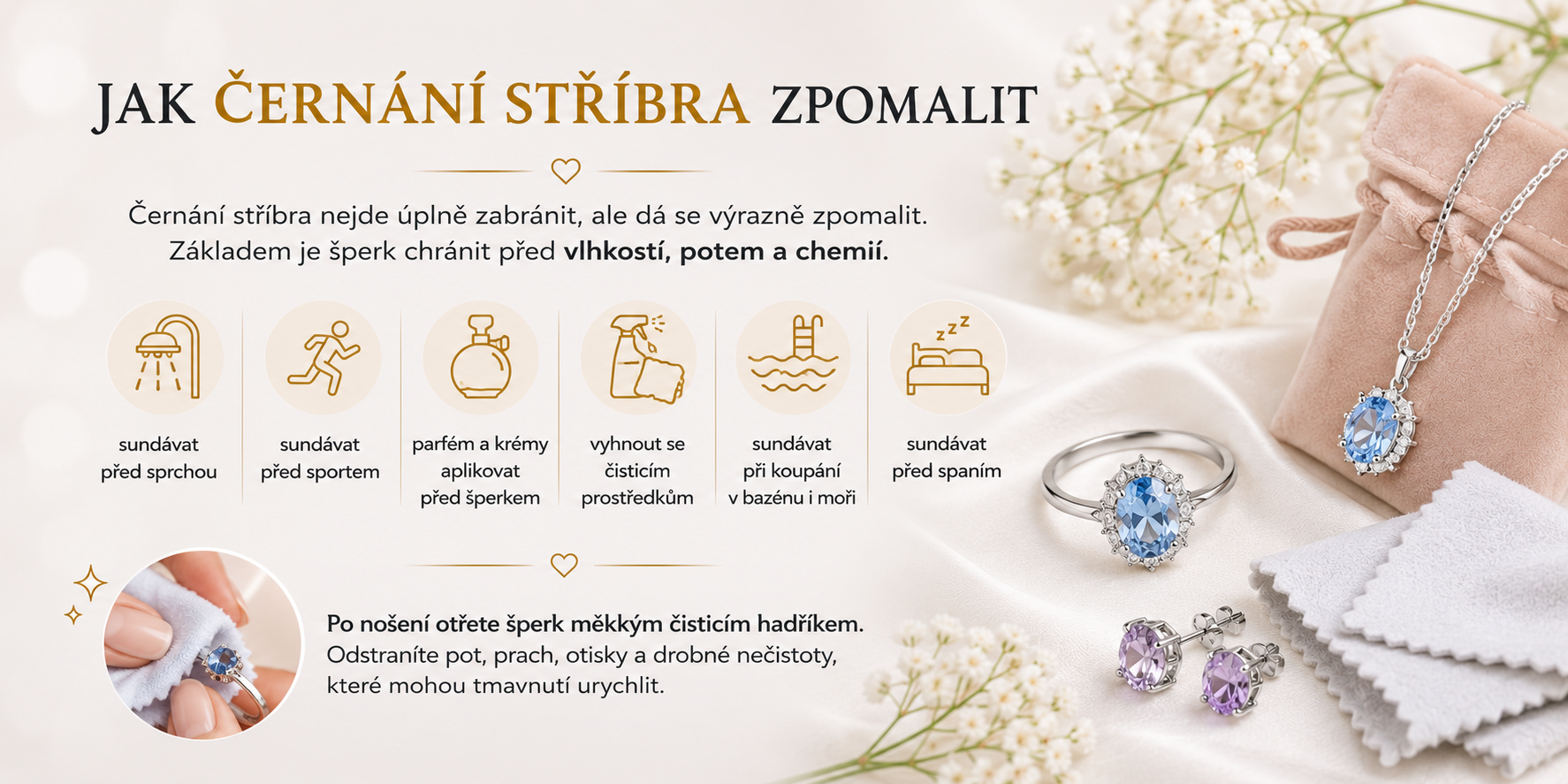 Jak zpomalit černání stříbrných šperků