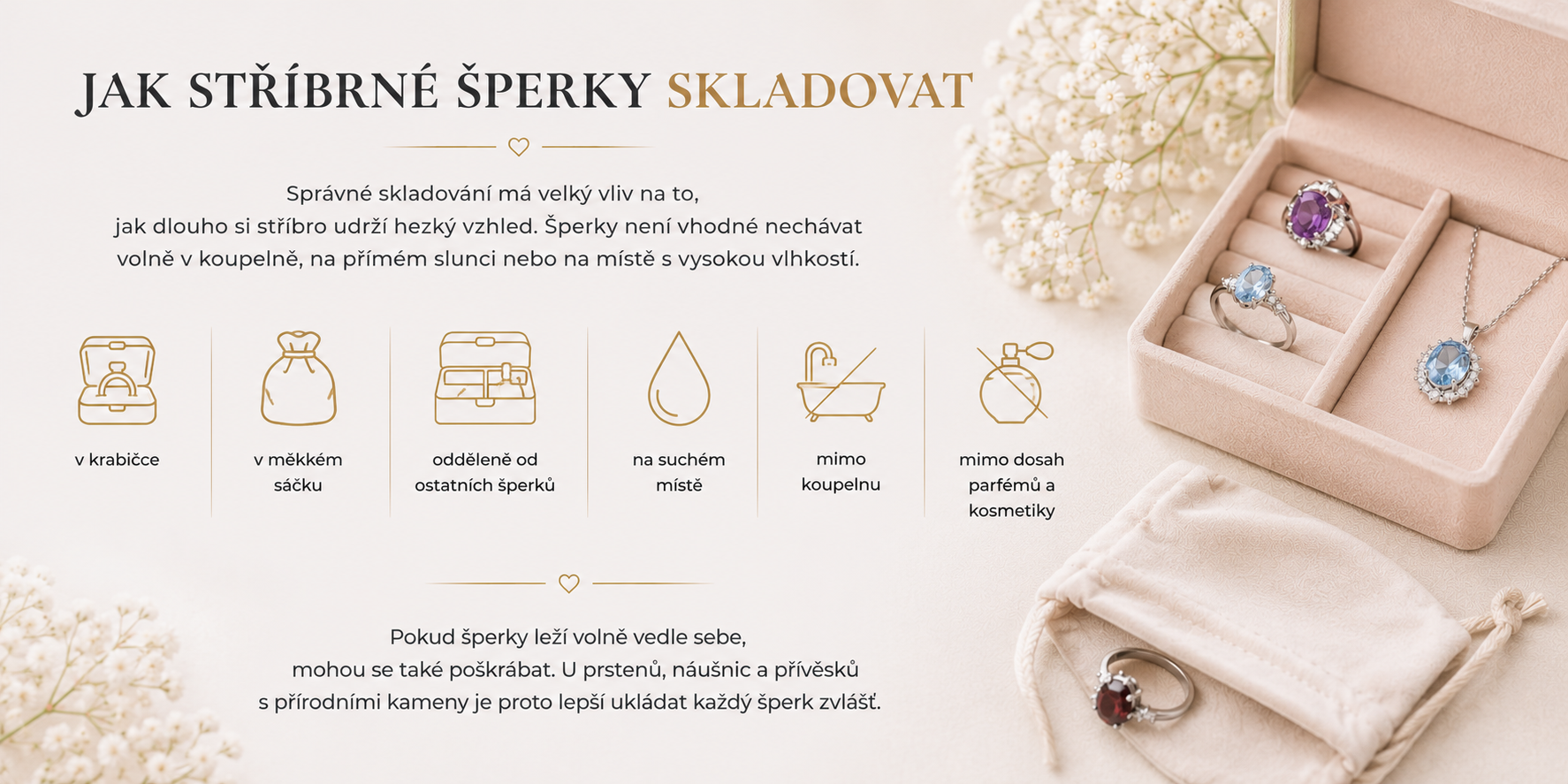Jak správně skladovat stříbrné šperky