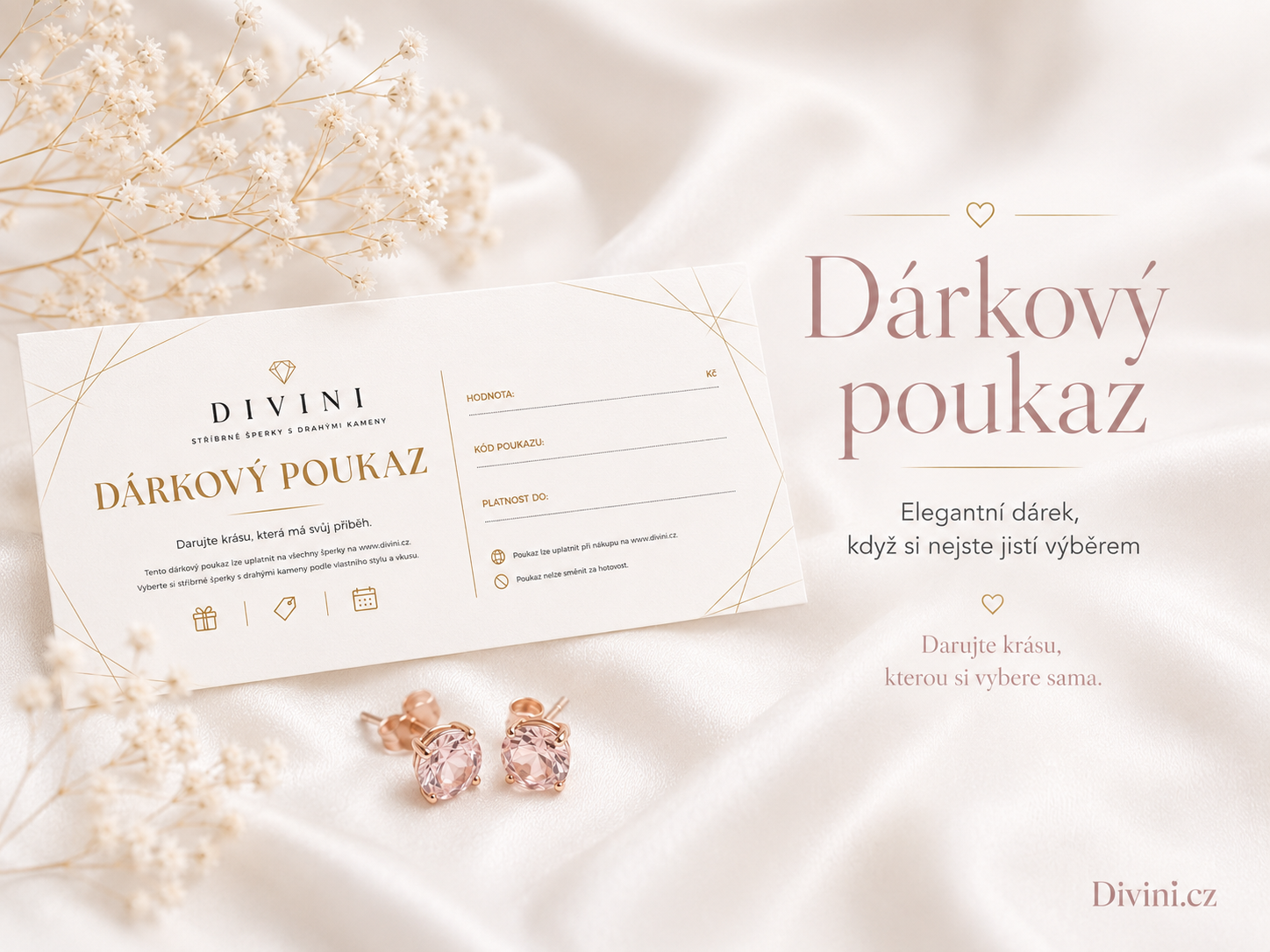 Dárkový poukaz Divini jako elegantní dárek pro ženu