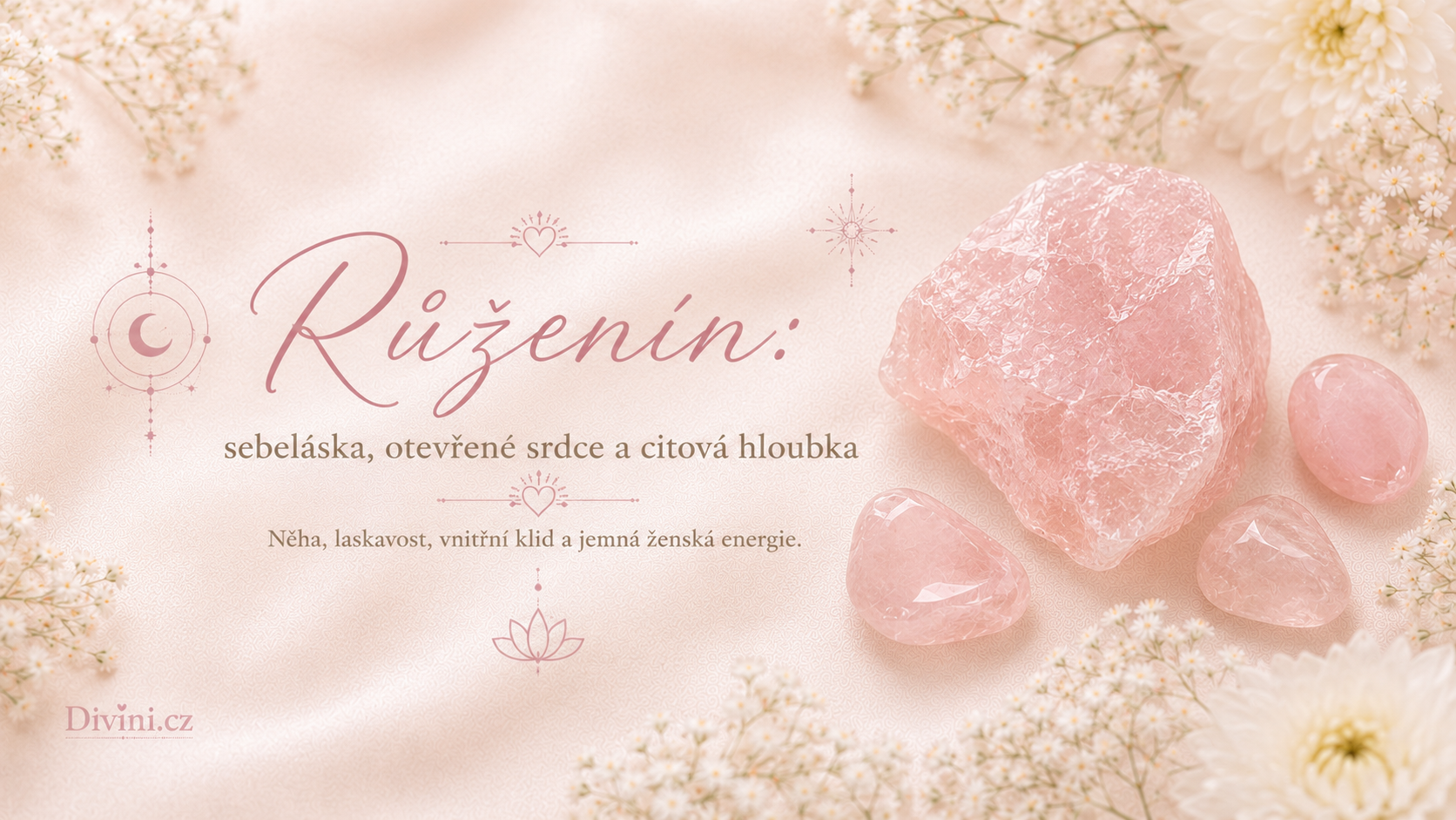 Růženín jako symbol sebelásky, otevřeného srdce a citové hloubky