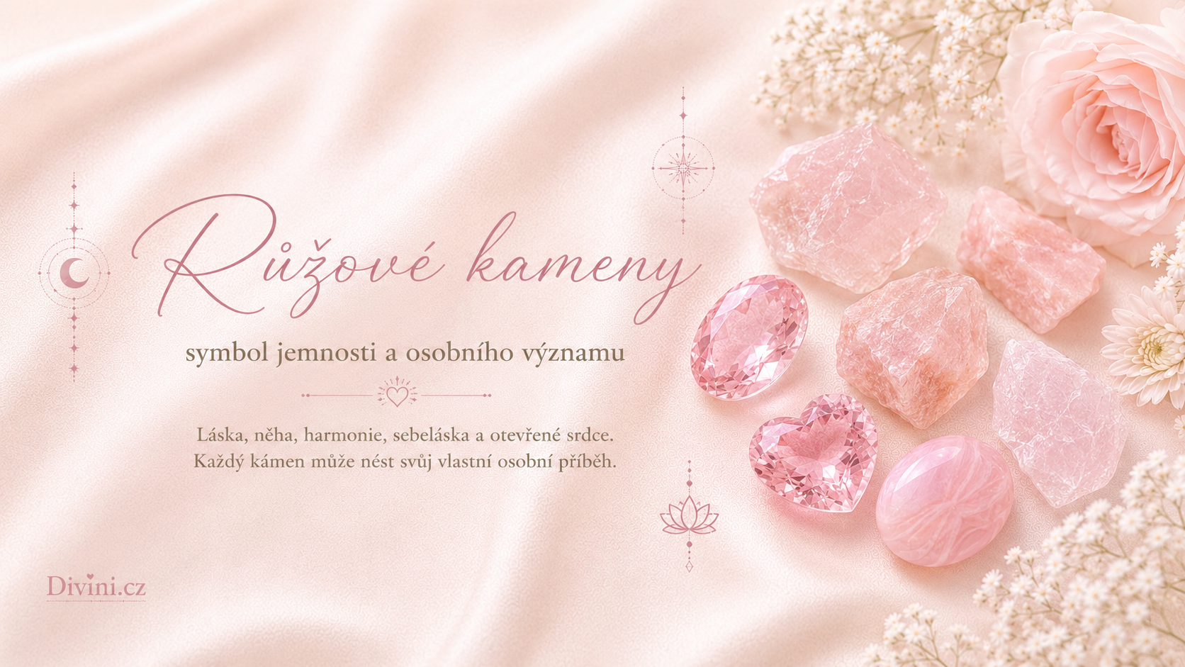 Růžové kameny jako symbol jemnosti a osobního významu