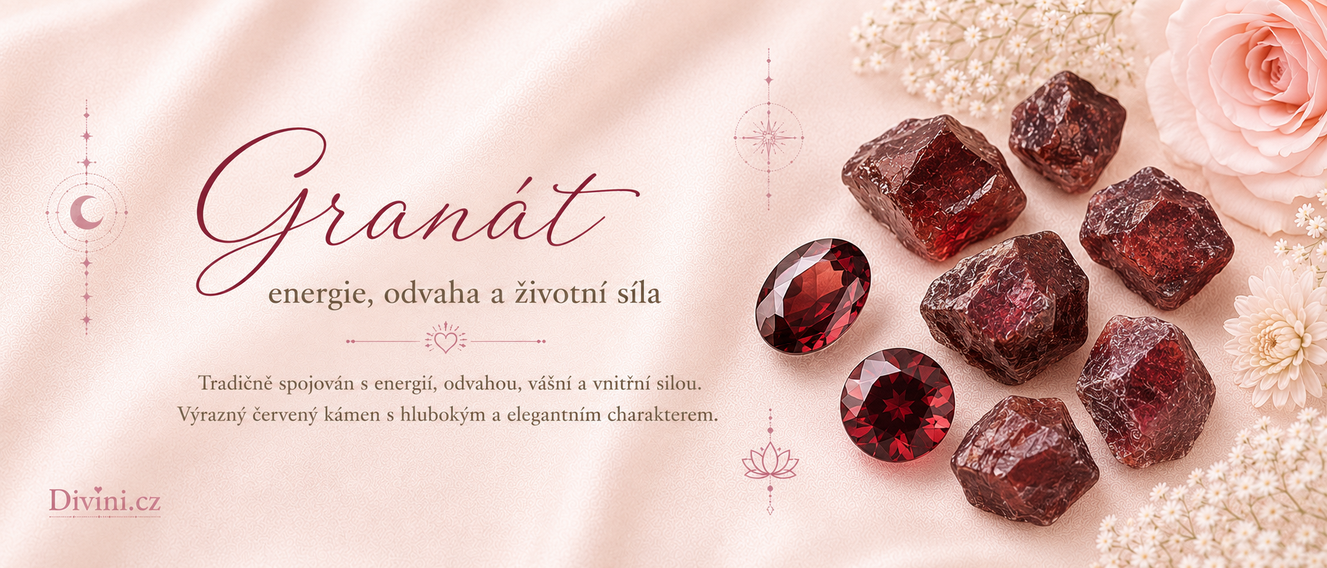 Granát jako symbol energie, odvahy a životní síly