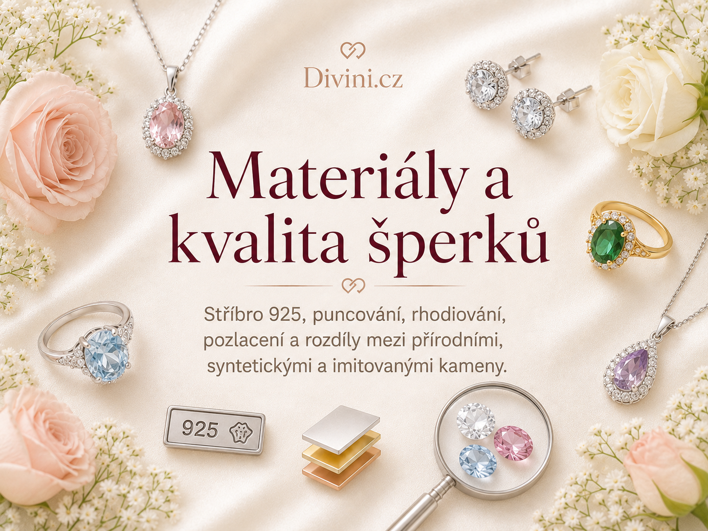 Kvalita šperků, stříbro 925, puncování a druhy kamenů