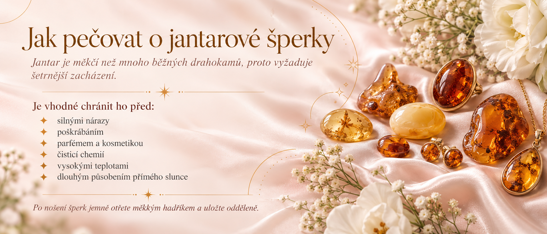 Jak pečovat o jantarové šperky a chránit je před poškozením